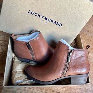 New Lucky Brand Brown Leather Ankle Boots / Booties